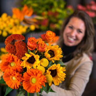 Keuze bloemist oranje bloemen